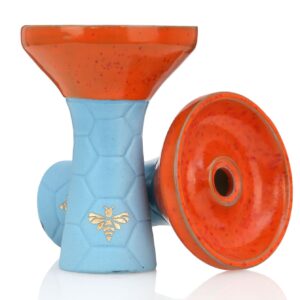 Bee Hookah Phunnel Light Blue - Half Glazed Orange