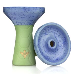 Bee Hookah Phunnel Green - Half Glazed Blue Dark Blue